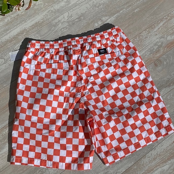 VANS Range Short 18” EmberGlow Check White Orange - Picture 3 of 8